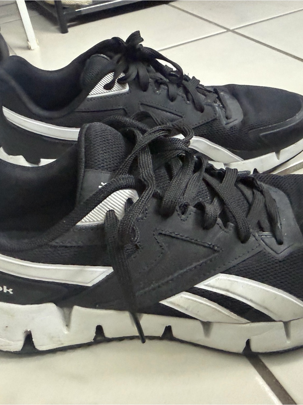 Reebok Black and White Men's Athletic Sneakers